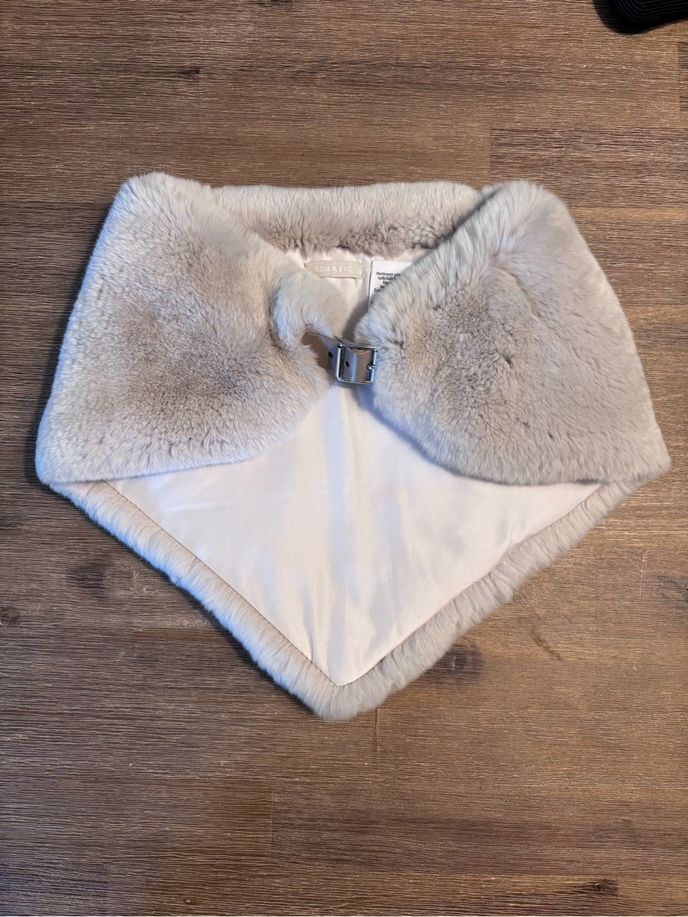Soia & Kyo Real Rex Rabbit Fur Cowl Scarf Stole Old Hollywood Glam Winter Luxury